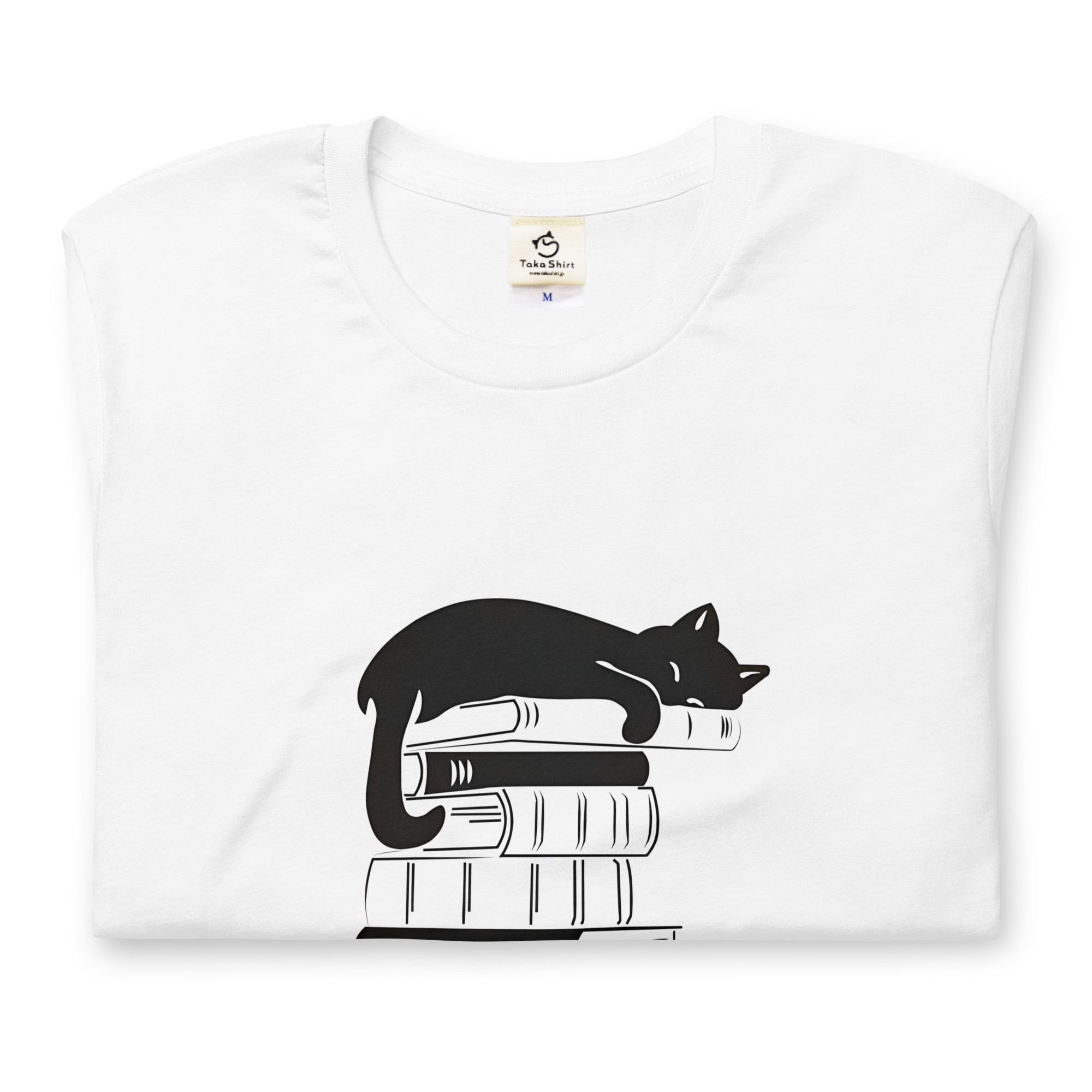 猫tシャツ ねこ 猫イラスト Cat & Book |アダルト&キッズサイズ